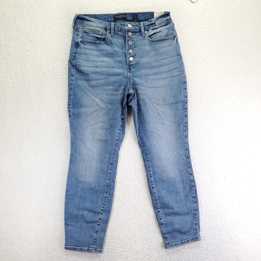 Lucky Brand Bridgette High Rise Skinny Ankle Jeans Blue Button Fly 12/31 A